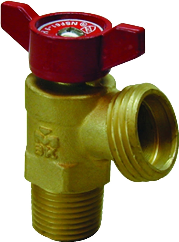 B & K INDUSTRIES B & K Quarter Master ProLine Series 102-053HN Boiler Drain Valve, 1/2 in Connection, MIP x Solder, 125 psi Pressure