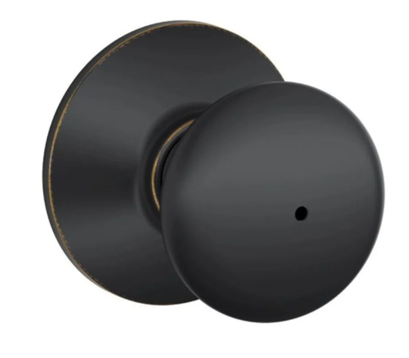 SCHLAGE LOCK Schlage Plymouth Series F40VPLY716 Privacy Lockset, 2.31 in L x 2.75 in W x 2.75 in H Dimensions, Aged Bronze HARDWARE & FARM SUPPLIES SCHLAGE LOCK