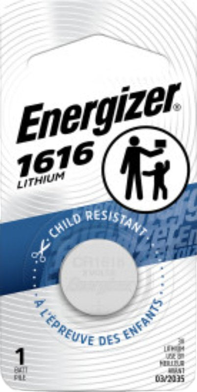ENERGIZER BATTERY Energizer ECR1616BP Coin Cell Battery, 3 V Battery, 60 mAh, Lithium, Manganese Dioxide ELECTRICAL ENERGIZER BATTERY