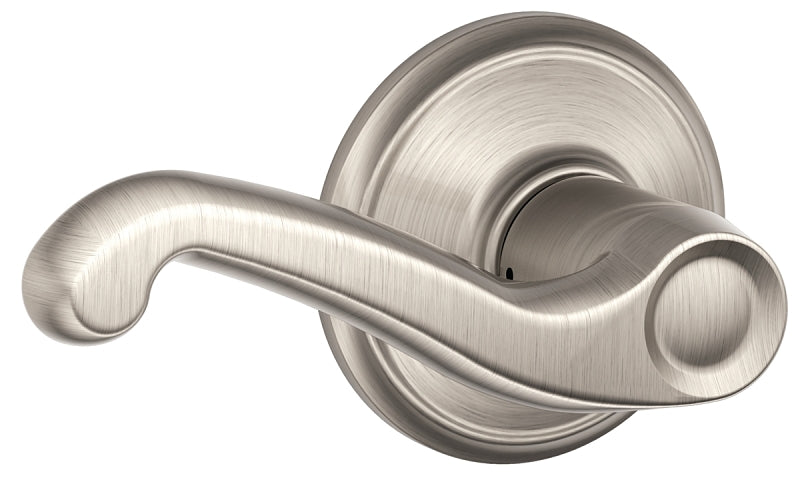 SCHLAGE LOCK Schlage F Series F10VFLA619 Passage Lever, Mechanical Lock, Satin Nickel, Metal, Residential, 2 Grade HARDWARE & FARM SUPPLIES SCHLAGE LOCK