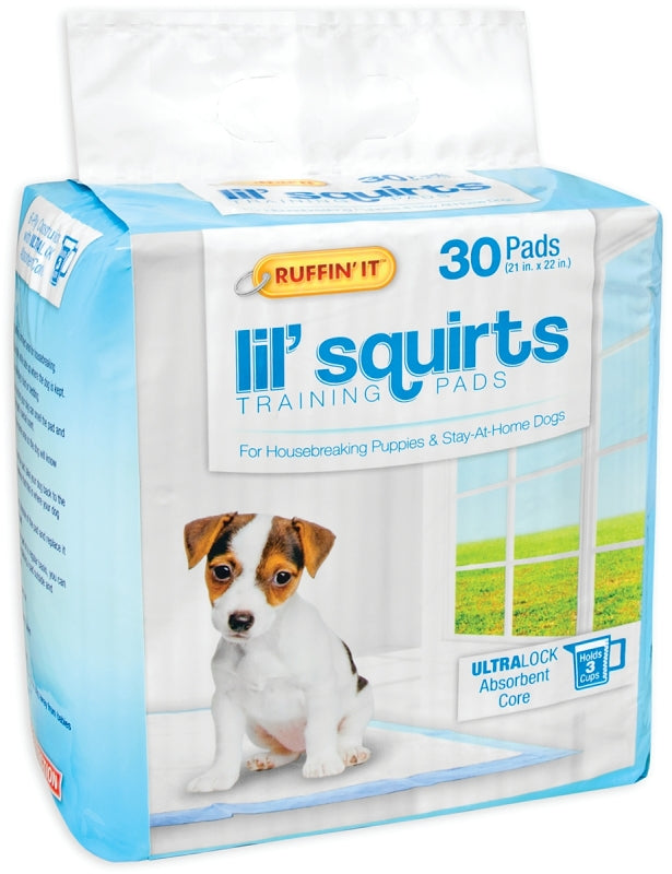RUFFIN'IT Ruffin'It Lil' Squirts 82030 Dog Training Pad, 22 in L, Cotton/Plastic, 21 in W
