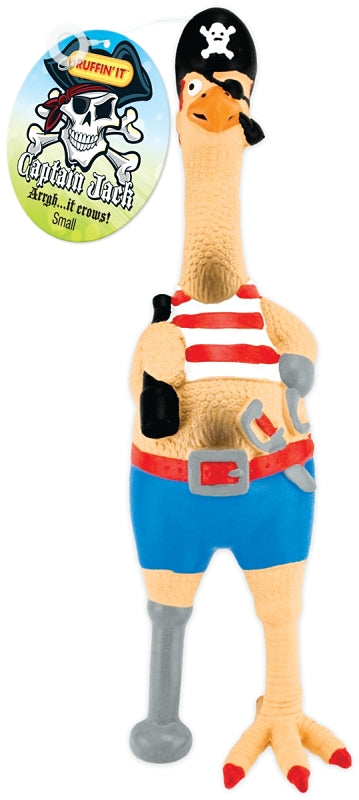 RUFFIN'IT Ruffin'It 80528-1 Dog Toy, S, Captain Jack Chicken, Rubber