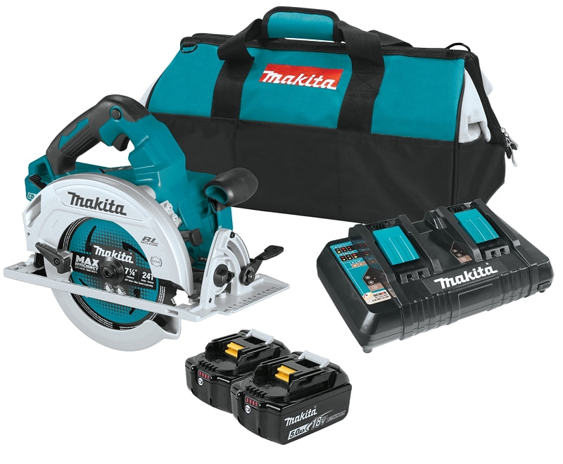 MAKITA Makita XSH06PT1 Circular Saw Kit, Battery Included, 18 V, 5 Ah, 7-1/4 in Dia Blade, 0 to 56 deg Bevel