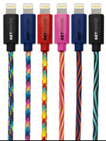 GET POWER GetPower GP-XL-BRD-L USB Cable, Nylon Sheath, Assorted Sheath, 10 ft L