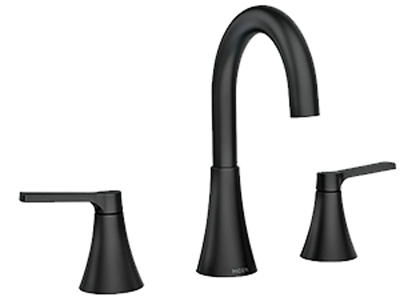 MOEN Moen Mikah, 84312 84312BL Series Bathroom Faucet, 5 in Spout Reach, Matte Black, 1.2 gpm, 2-Faucet Handle, Lever Handle PLUMBING, HEATING & VENTILATION MOEN