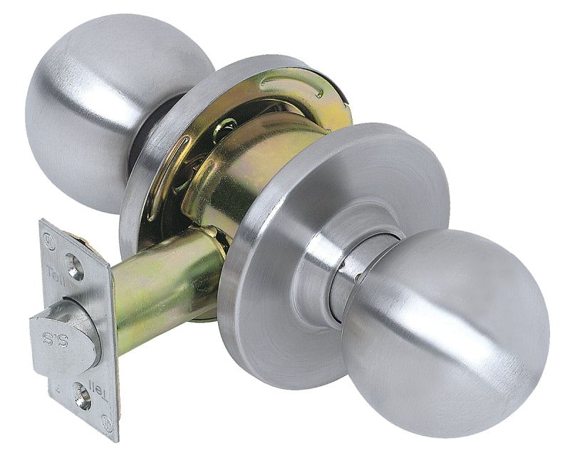 TELL MANUFACTURING Tell Manufacturing CL100002 Passage Knob, Steel, Satin Chrome, 1-3/4 to 1-3/8 in Thick Door HARDWARE & FARM SUPPLIES TELL MANUFACTURING