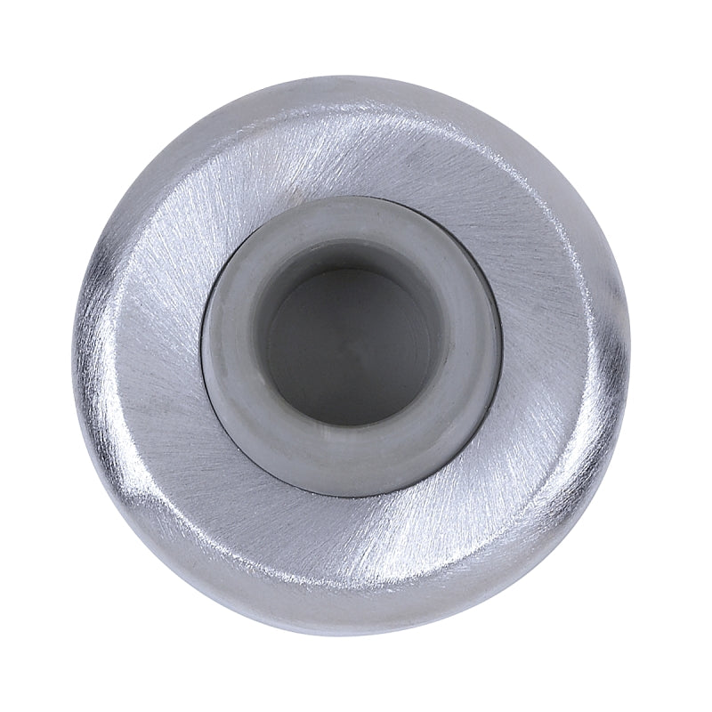 TELL MANUFACTURING Tell Manufacturing DT100084 Stop and Bumper, Silver, 2-1/2 in Dia Base, 1 in Projection, Iron, Satin