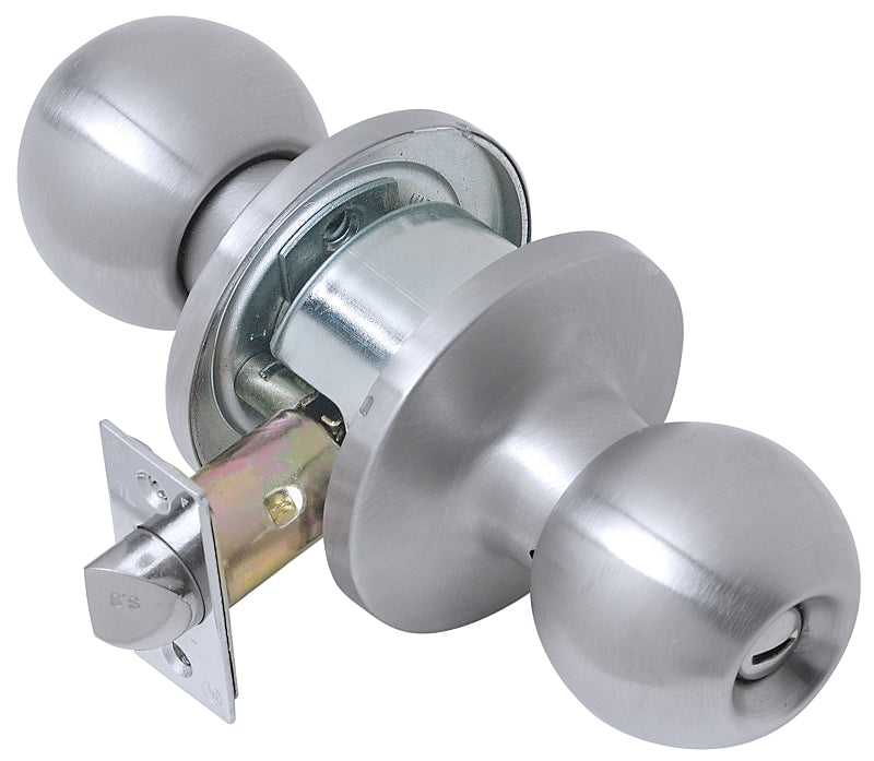 TELL MANUFACTURING Tell Manufacturing CL100052 Passage Knob, Empire, 12 in L x 3-1/2 in W x 9 in H Dimensions, Satin