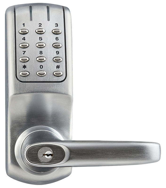 TELL MANUFACTURING Tell Manufacturing CL5000 Series CL102662 Electronic Keypad Lock, Brushed Steel, Commercial, Residential, 2 Grade, Zinc ELECTRICAL TELL MANUFACTURING