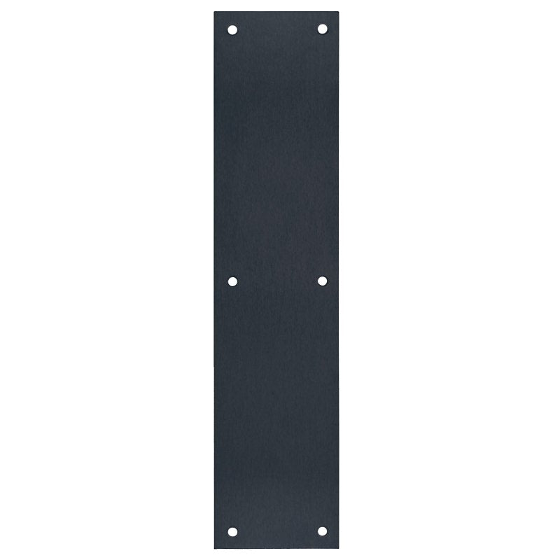 TELL MANUFACTURING Tell Manufacturing DT101944 Push Plate, 15 in L, 3-1/2 in W, 0.05 ga Gauge, Stainless Steel, Matte Black