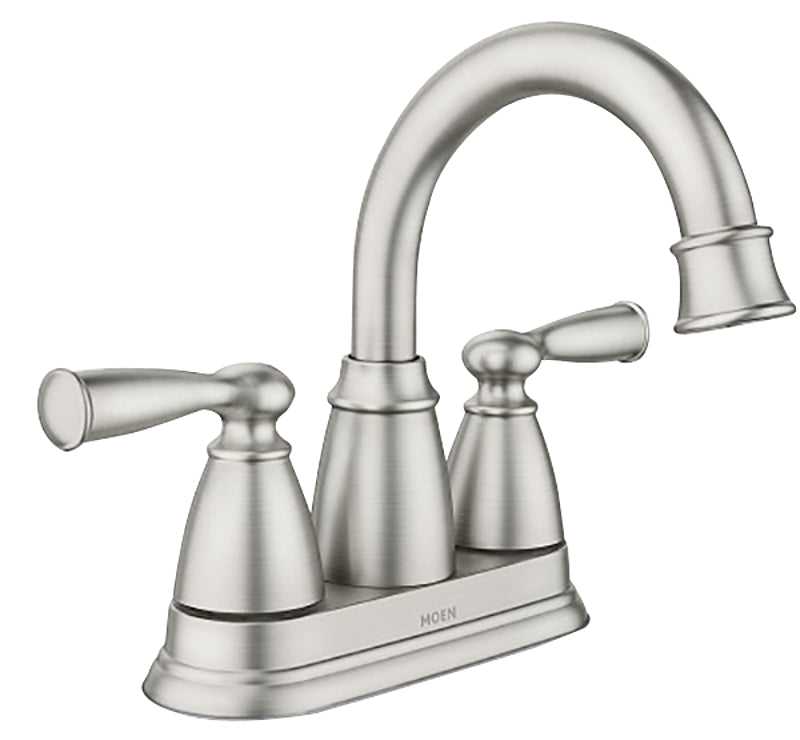 MOEN Moen Banbury 84943SRN Series Centerset Bathroom Faucet, High-Arc, Rotating Spout, Brushed Nickel, 5-5/8 in, 1.2 gpm PLUMBING, HEATING & VENTILATION MOEN