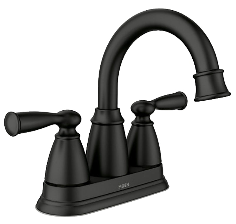 MOEN Moen Banbury 84943BL Centerset Bathroom Faucet, 1.2 gpm, 2-Handle, 3-Faucet Hole, Metal, Matte Black PLUMBING, HEATING & VENTILATION MOEN