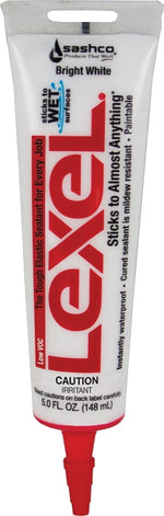 SASHCO Sashco 13043 Elastic Sealant, White, 7 days Curing, 0 to 120 deg F, 10.5 oz, Squeeze Tube