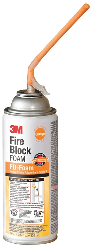 3M 3M FB-FOAM Fire Block Foam, Orange, 12 oz Aerosol Can