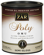 ZAR ZAR 36112 Polyurethane, Semi-Gloss, Liquid, Milky Clear, 1 qt, Can