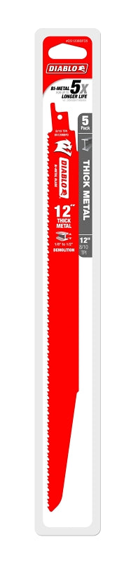 DIABLO Diablo DS1208BFD5 Reciprocating Saw Blade, 12 in L, 8/10 TPI TOOLS DIABLO