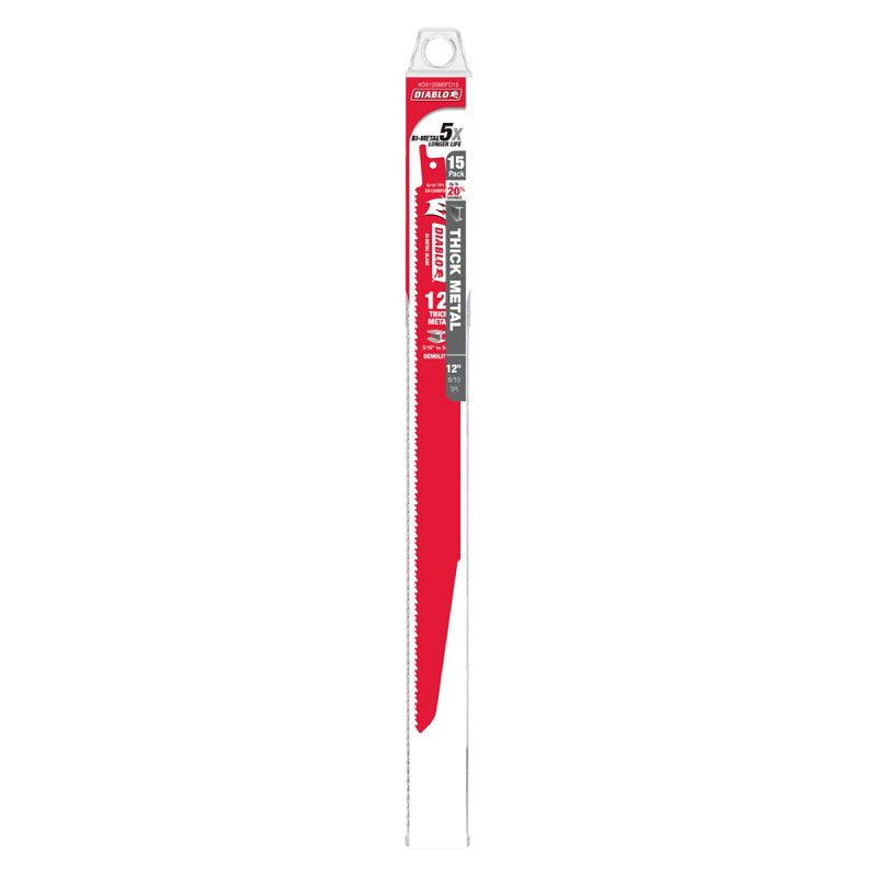 DIABLO Diablo DS1208BFD15 Reciprocating Saw Blade, 12 in L, 8, 10 TPI, Bi-Metal Cutting Edge