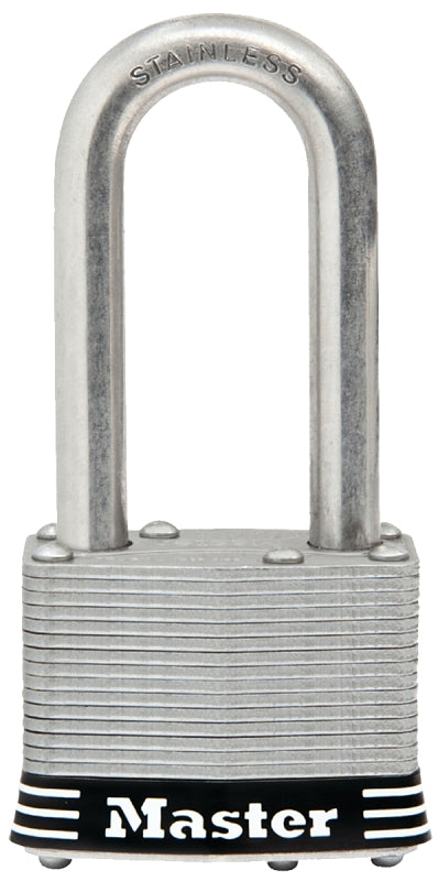 MASTER LOCK Master Lock 1SSKADLFHC Padlock, Keyed Alike Key, 5/16 in Dia Shackle, 1-1/2 in H Shackle, Stainless Steel Shackle