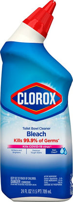 CLOROX Clorox 938 Toilet Bowl Cleaner with Bleach, 24 oz, Liquid, Bleach, Crisp, Floral, Clear/Pale Green