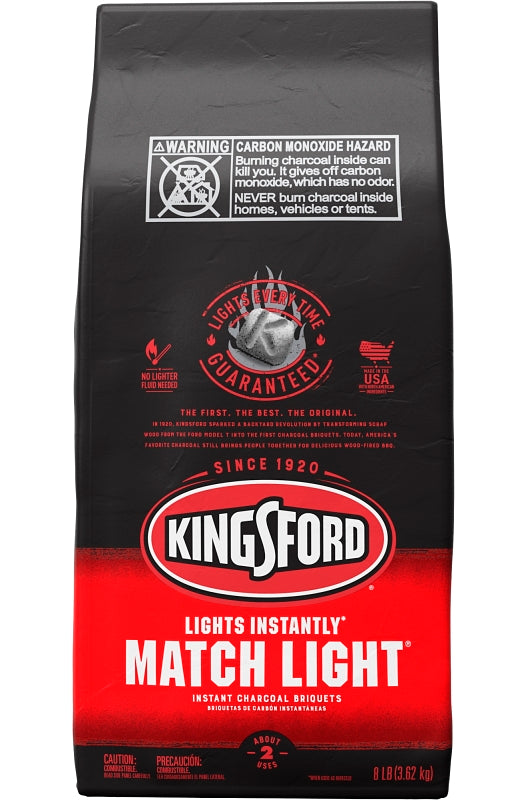 KINGSFORD Kingsford 32111 Match Briquette, 8 lb Bag OUTDOOR LIVING & POWER EQUIPMENT KINGSFORD