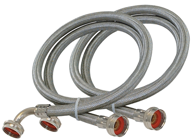 CASH ACME Eastman 48377 Washing Machine Discharge Hose, 3/4 in ID, 5 ft L, FHT x FHT, Stainless Steel PLUMBING, HEATING & VENTILATION CASH ACME