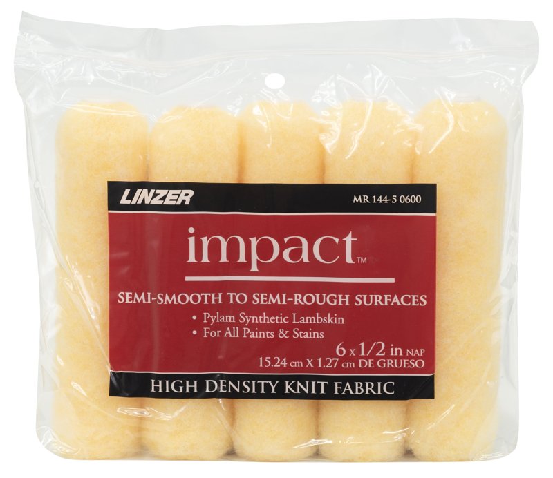 LINZER Linzer MR 144-5 0600 Roller Cover, 1/2 in Thick Nap, 6 in L, Synthetic Lambskin Cover, White