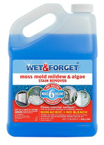 WET & FORGET Wet & Forget 800128 Mold and Mildew Remover, 1 gal Jug, Liquid, Blue