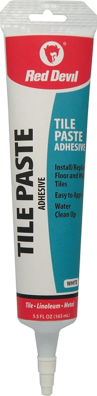 RED DEVIL Red Devil 0497 Tile Adhesive, White, 5.5 oz Squeeze Tube PAINT RED DEVIL