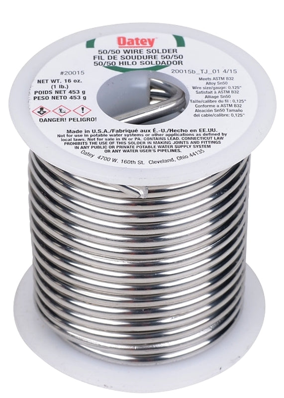 OATEY Oatey 20015 Leaded Solder, Silver, 1 lb, Solid TOOLS OATEY