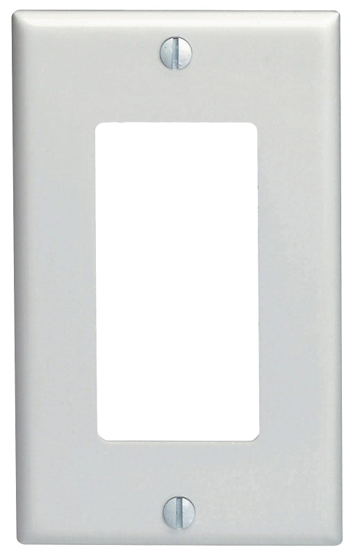 LEVITON Leviton 122-80401-0NW Wallplate, 4-1/2 in L, 2-3/4 in W, 1 -Gang, Nylon, White, Device Mounting