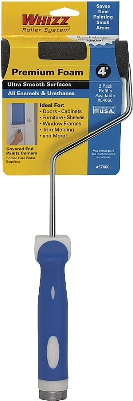 WHIZZ Whizz 57600 Mini Roller, Foam Cover, Soft Touch Handle, 4 in L Roller PAINT WHIZZ