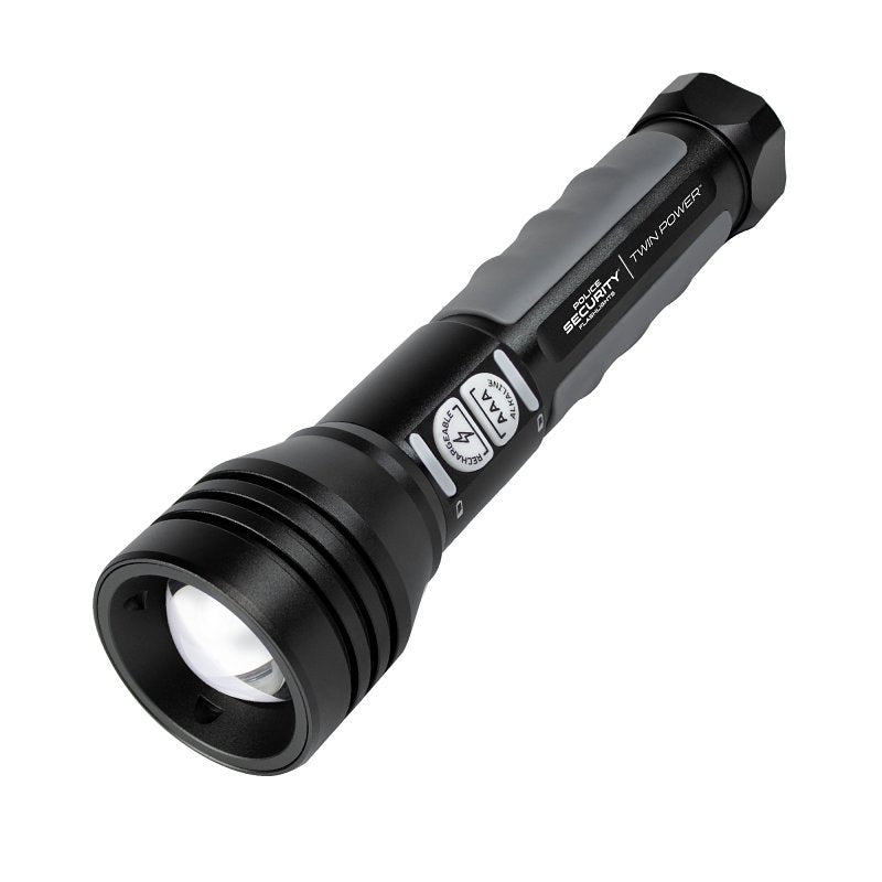 POLICE SECURITY Police Security Twin Power Series 97948 Flashlight, AAA Battery, Alkaline, Lithium-Ion Battery, LED Lamp, 4 hr Run Time ELECTRICAL POLICE SECURITY