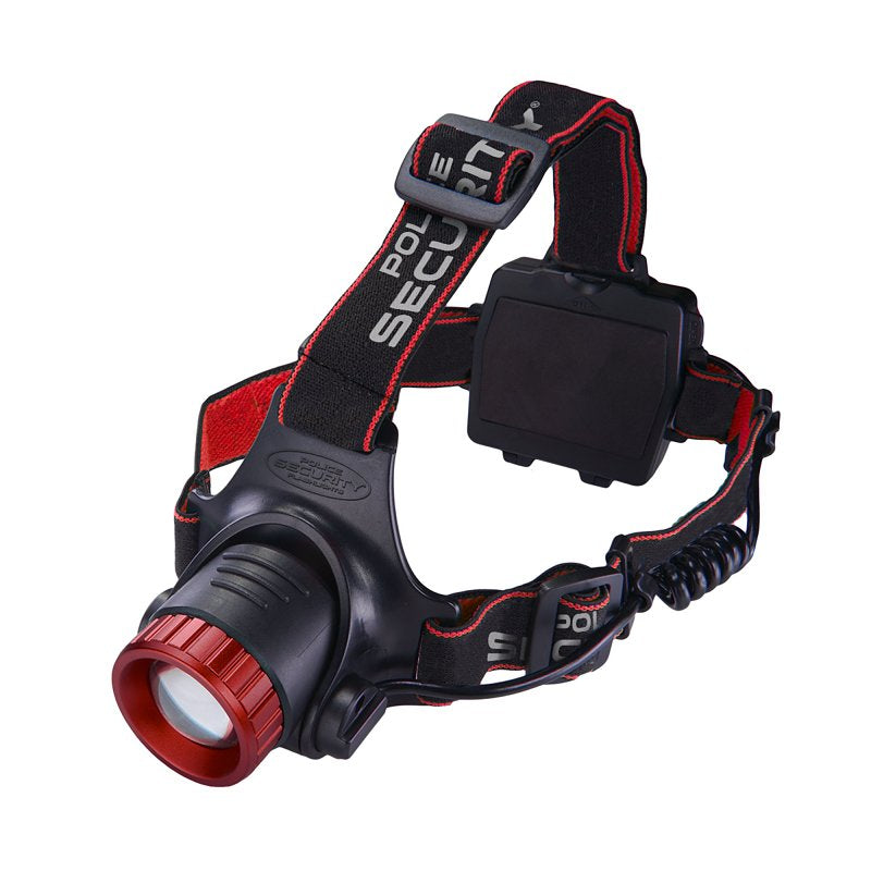 POLICE SECURITY Police Security 98070 Headlamp, AA Battery, LED Lamp, 970, 590 ft Beam Distance, 4 hr Run Time, Black ELECTRICAL POLICE SECURITY