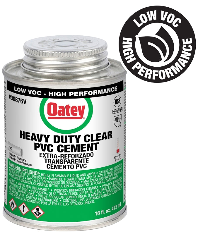 OATEY Oatey 308763V Heavy-Duty Medium Set Cement, 16 oz Can, Liquid, Clear