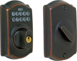 SCHLAGE LOCK Schlage BE365 V CAM 716 Electronic Deadbolt, Aged Bronze, Residential, 1 Grade, Metal, Turn Piece Interior Handle, Yes HARDWARE & FARM SUPPLIES SCHLAGE LOCK