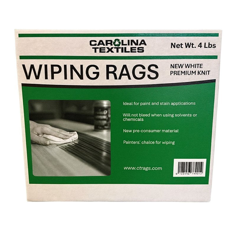 ALL RAGS WASHED KNIT RAG WHITE 4LB BOX PAINT ALL RAGS