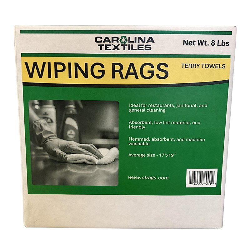ALL RAGS All Rags N888-8LB-BOX Terry Bar Mop Towel, 16 in L, 19 in W, Terry Cotton, White PAINT ALL RAGS