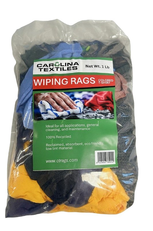 ALL RAGS All Rags R301N-1LB-BAG Recycled No Logo Color T-Shirt Knit Rag, 15 in L, 15 in W, Cotton PAINT ALL RAGS
