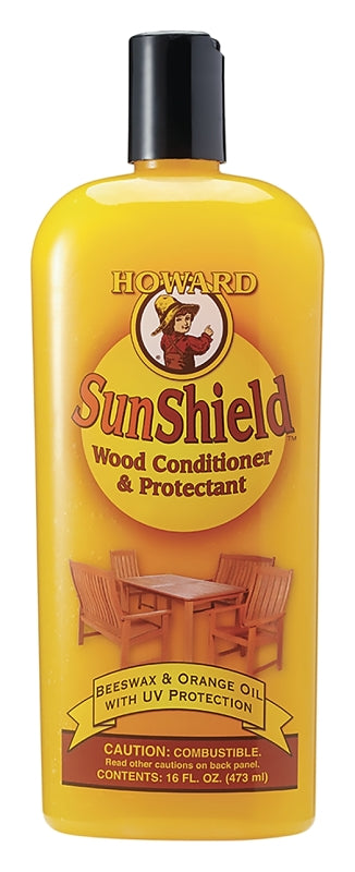 HOWARD Howard SWAX16 Wood Conditioner, 16 oz, Bottle, Yellow, Creamy Liquid, Orange