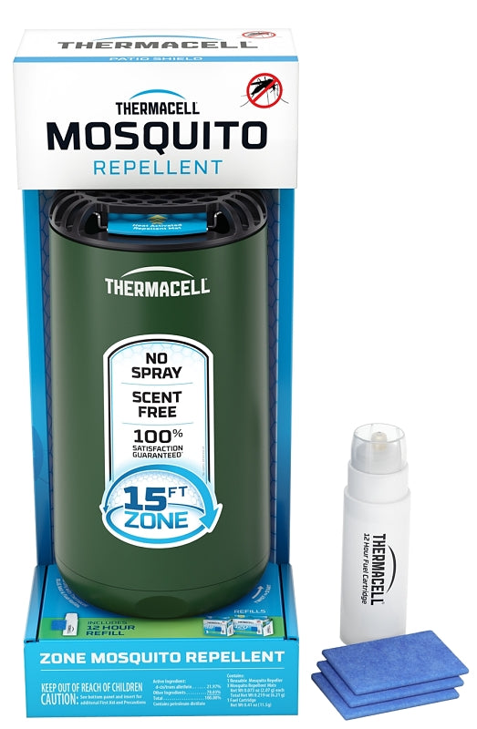 THERMACELL Thermacell Patio Shield PS1FOREST Mosquito Repeller, 12 hr Refill, 15 ft Coverage Area, Forest Green Housing LAWN & GARDEN THERMACELL