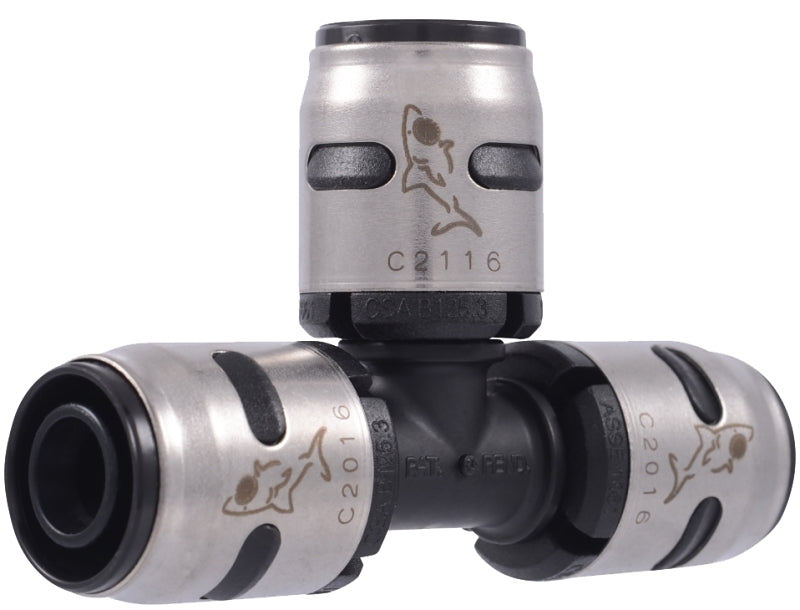 SHARKBITE SharkBite EvoPEX K362A Pipe Tee, 1/2 in, Push-Fit, Polymer, 80 to 160 psi Pressure PLUMBING, HEATING & VENTILATION SHARKBITE