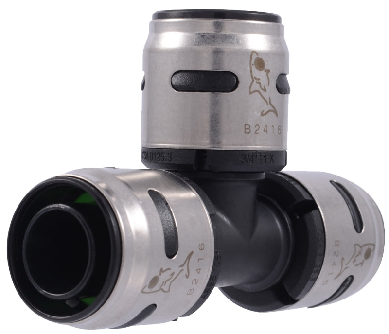 SHARKBITE SharkBite EvoPEX K370A Pipe Tee, 3/4 in, Push-Fit, Polymer, 80 to 160 psi Pressure PLUMBING, HEATING & VENTILATION SHARKBITE