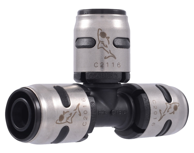 SHARKBITE SharkBite K362A6 Pipe Tee, 1/2 in, Push-Fit, Plastic, 160 psi Pressure PLUMBING, HEATING & VENTILATION SHARKBITE
