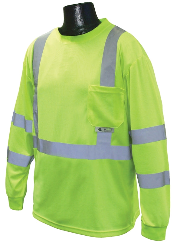 RADIANS Radians ST21-3PGS-2X Safety T-Shirt, 2XL, Polyester, Green, Long Sleeve, Pullover