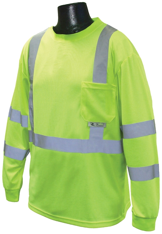 RADIANS Radians ST21-3PGS-M Safety T-Shirt, M, Polyester, Green, Long Sleeve, Pullover