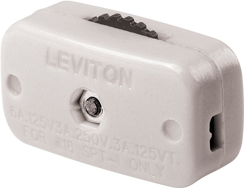 LEVITON Leviton C24-00423-3KW Cord Switch, 3/6 A, 125/250 V, White ELECTRICAL LEVITON