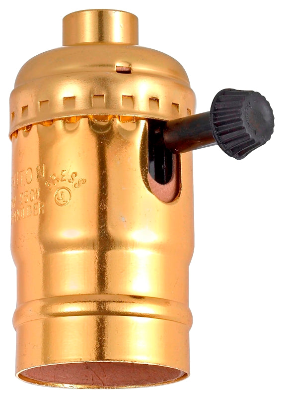 LEVITON Leviton C30-10083-0PG Lamp Holder, One-Circuit, 250 V, 250 W, Phenolic Housing Material, Brass ELECTRICAL LEVITON