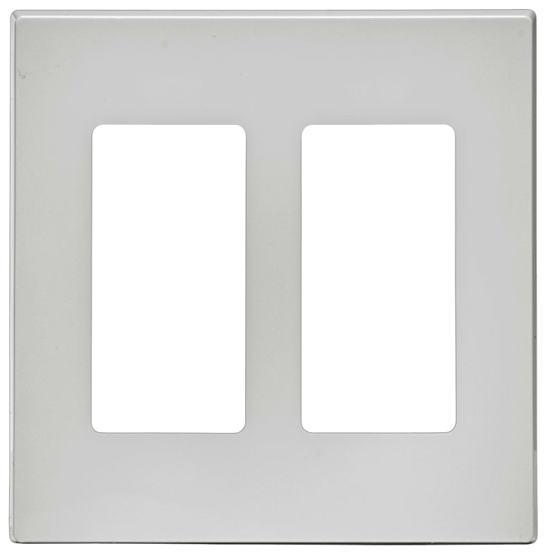 LEVITON Decora Plus C42-80309-00W Wallplate, 4-5/8 in L, 4.56 in W, 2-Gang, Polycarbonate, White