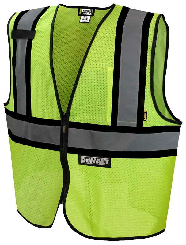 RADIANS Radians DSV221-XL Economical Safety Vest, XL, Polyester, Green, Zipper