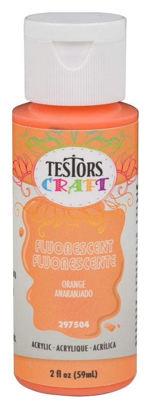 TESTORS Testors 297504 Acrylic Craft Paint, Fluorescent Orange, 2 oz, Bottle